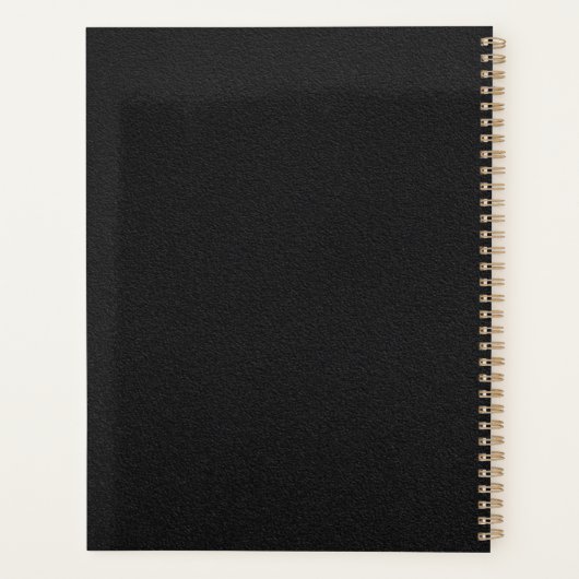 witte gouden bloem zwart bruiloft planner (Achterkant)