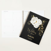witte gouden bloem zwart huwelijk  planner (Display)