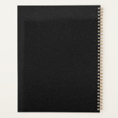 witte gouden bloem zwart huwelijk  planner (Achterkant)