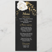 witte gouden bloem zwarte bruiloft menu (Voorkant)