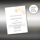 Witte gouden bloemachtige trouwkaartmagneet