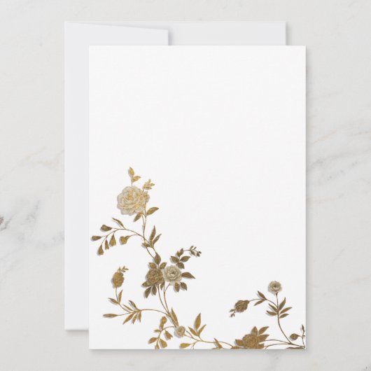 Witte gouden bloemen bruids thee partij Vrijgezell Kaart (Achterkant)