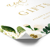 Witte Gouden Bloemen Kaarten en Geschenken Douche Poster (Hoek)
