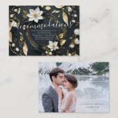 Witte Gouden Bloemen Krans Trouwaccommodaties Informatiekaartje (Voorkant / Achterkant)