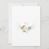 Witte Gouden Bloemen Virtueel 18e Verjaardagsfeest Kaart (Achterkant)