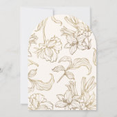 Witte gouden bloemengeboortedag kaart (Achterkant)