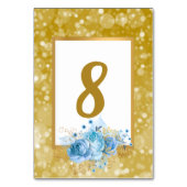 Witte gouden bollen Bouquet Glitter TABEL NUMMER Kaart (Achterkant)