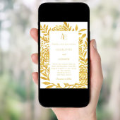 Witte gouden botanische monogram luxe trouw kaart
