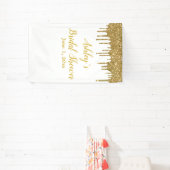 Witte Gouden Bruids-Shower Achtergrond Foto Booth Spandoek (Insitu)