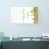 Witte Gouden Bruids-Shower Achtergrond Foto Booth Spandoek (Beurs)