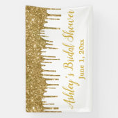 Witte Gouden Bruidsfeest Achtergrond Fotohokje Pro Spandoek (Verticaal)