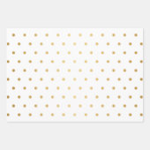 Witte & Gouden Candy Cane Stripes & Polka Dots Inpakpapier Vel (Voorkant 3)