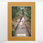 Witte & Gouden Champagne Bubbels, Bruiloft Suite Drieluik Uitnodiging (Binnenkant midden)