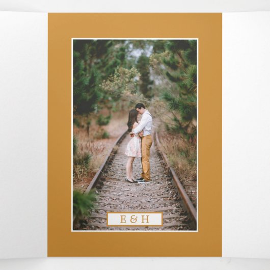 Witte & Gouden Champagne Bubbels, Bruiloft Suite Drieluik Uitnodiging (Binnenkant midden)