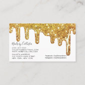 Witte Gouden Chunky Glitter Dikke Druppels Nagels Visitekaartje (Achterkant)