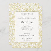 Witte Gouden Confetti 50ste Verjaardag Kaart (Voorkant / Achterkant)