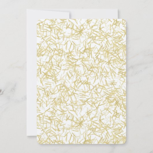 Witte Gouden Confetti 50ste Verjaardag Kaart (Achterkant)