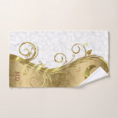 Witte & gouden damast bad handdoek (Handdoek)