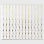 Witte Gouden Delicate Kleine Polka Dots Drops Cadeaupapier (Vlak)