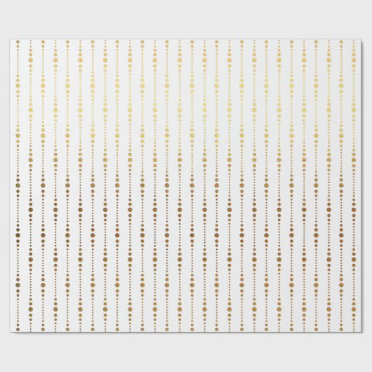 Witte Gouden Delicate Kleine Polka Dots Drops Cadeaupapier (Vlak)