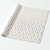 Witte Gouden Delicate Kleine Polka Dots Drops Cadeaupapier (Uitgerold)
