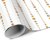 Witte Gouden Delicate Kleine Polka Dots Drops Cadeaupapier (Rol Hoek)