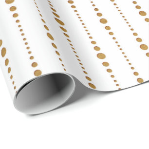 Witte Gouden Delicate Kleine Polka Dots Drops Cadeaupapier