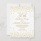 Witte Gouden Diamant Glitter Vrouwen 30e Verjaarda Kaart (Voorkant)