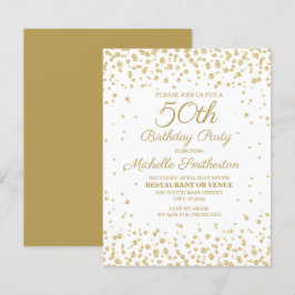 Witte Gouden Diamanten Glitter Vrouwen 50e Verjaar Kaart