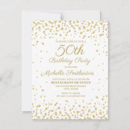 Witte Gouden Diamanten Glitter Vrouwen 50e Verjaar Kaart