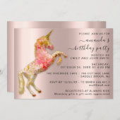 Witte Gouden Eenhoorn Paard Verjaardagsfeest Uniek Kaart (Voorkant / Achterkant)