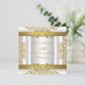 Witte Gouden Elegante 50ste Huwelijksverjaardag Kaart (Staand voorkant)