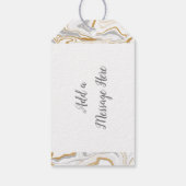 Witte, gouden en grijze marmer zoals zwembroeken V Cadeaulabel (Achterkant)