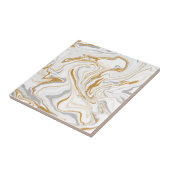 Witte, gouden en grijze marmer zoals zwembroeken V Tegeltje (Zijkant)