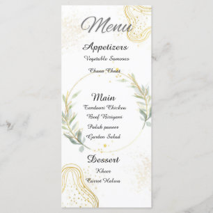 Witte, gouden en groene bloemen abstract menu