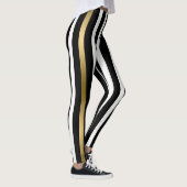 Witte, gouden en zwarte strepen leggings (Rechts)
