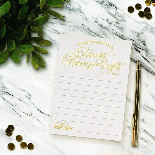 Witte gouden favoriete herinnering van het paar folie uitnodiging