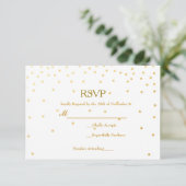 Witte & Gouden Folie Confetti Stippen Trouw RSVP K (Staand voorkant)