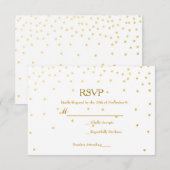 Witte & Gouden Folie Confetti Stippen Trouw RSVP K (Voorkant / Achterkant)