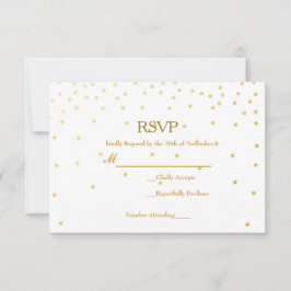 Witte & Gouden Folie Confetti Stippen Trouw RSVP K Kaartje