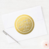 Witte & Gouden Folie DANK U Type Bruiloft Sticker (Envelop)