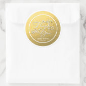 Witte & Gouden Folie DANK U Type Bruiloft Sticker (Tas)