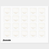 Witte & Gouden Folie Stippen Modern Wedding Sticke Vierkante Sticker (Vel)