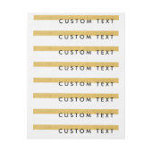 Witte & Gouden Folie Streep Wrap Around Uitnodigin Adreslabel Wikkel (Vel)