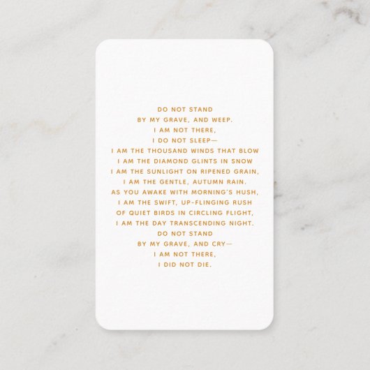 Witte gouden fotografiespas visitekaartje (Achterkant)