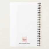 Witte gouden geometrische bruinbloemmonogram planner (Achterkant)