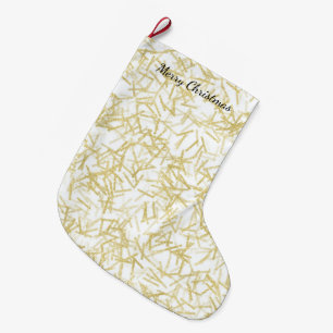 Witte Gouden Glam Glitterende Kerst Grote Kerstsok