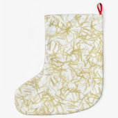 Witte Gouden Glam Glitterende Kerst Grote Kerstsok (Achterkant)