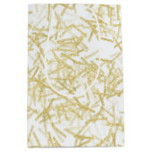 Witte Gouden Glam Glitterige Kerstmis Medium Cadeauzakje (Voorkant)