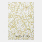 Witte Gouden Glam Glitzy Schittering Theedoek (Verticaal)